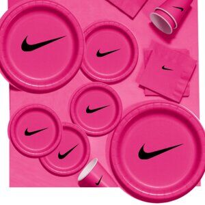 Sw00sh Plates | Pink Basketball Party Paper Plates | Disposable 45 pcs